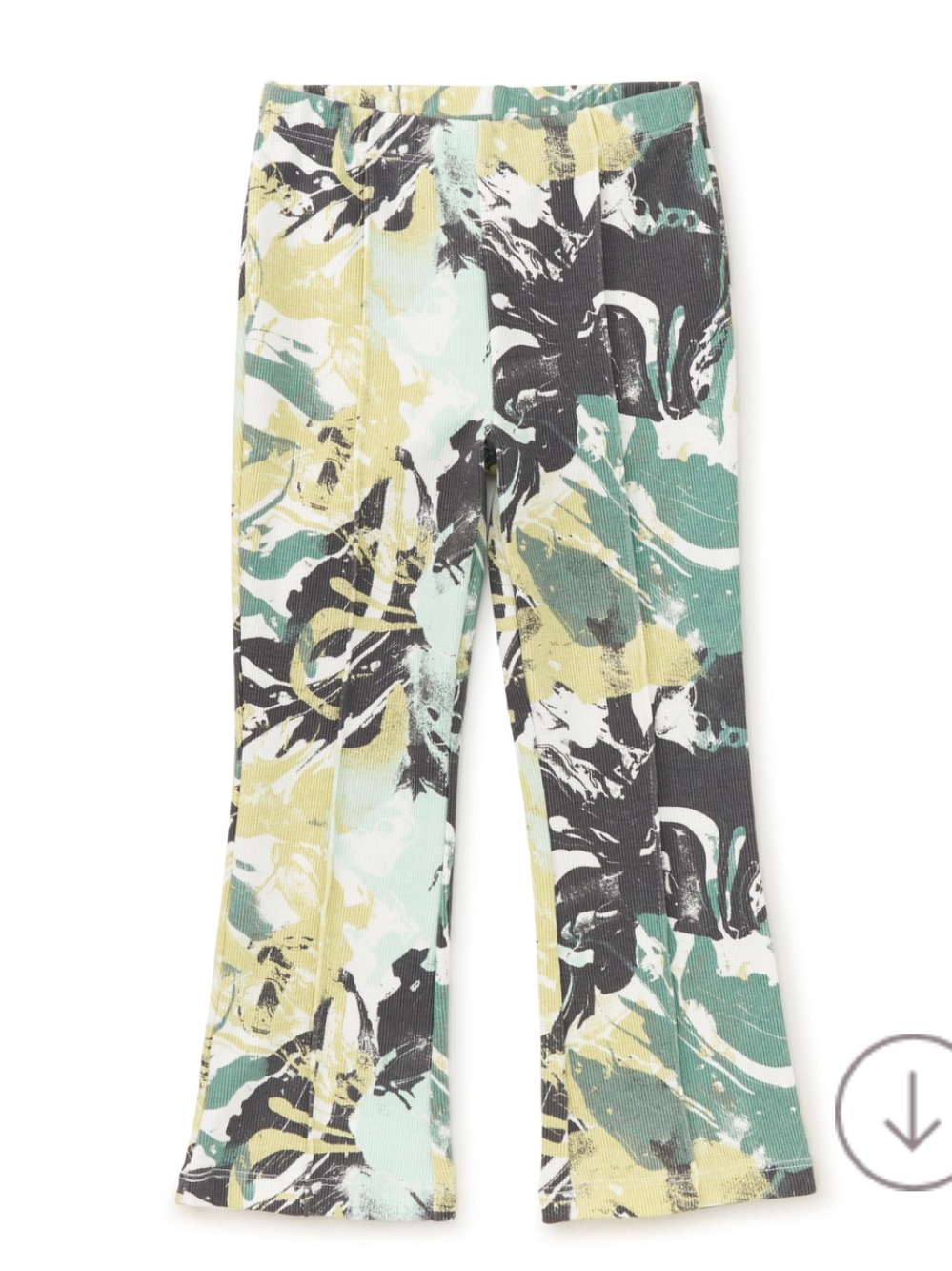 Tea Collection Kids Green Marvelous Marble Ribbed Flare Pants Size 10